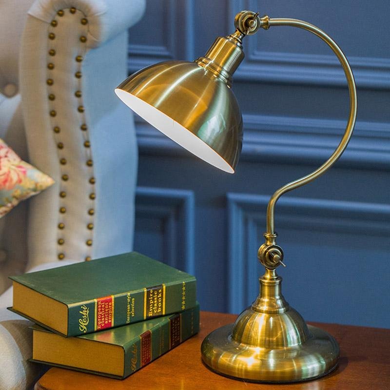 20'' Antique Metallic LED Desk Lamp with Adjustable Gooseneck for Task Lighting