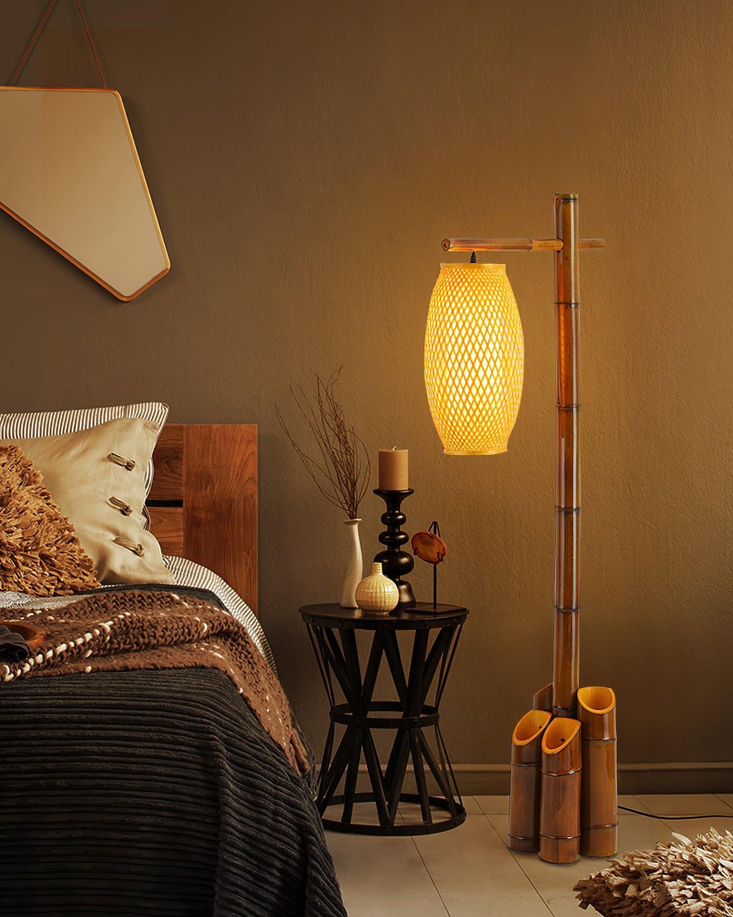 Zen Bamboo Tube Free-standing Lamp Floor Lamp