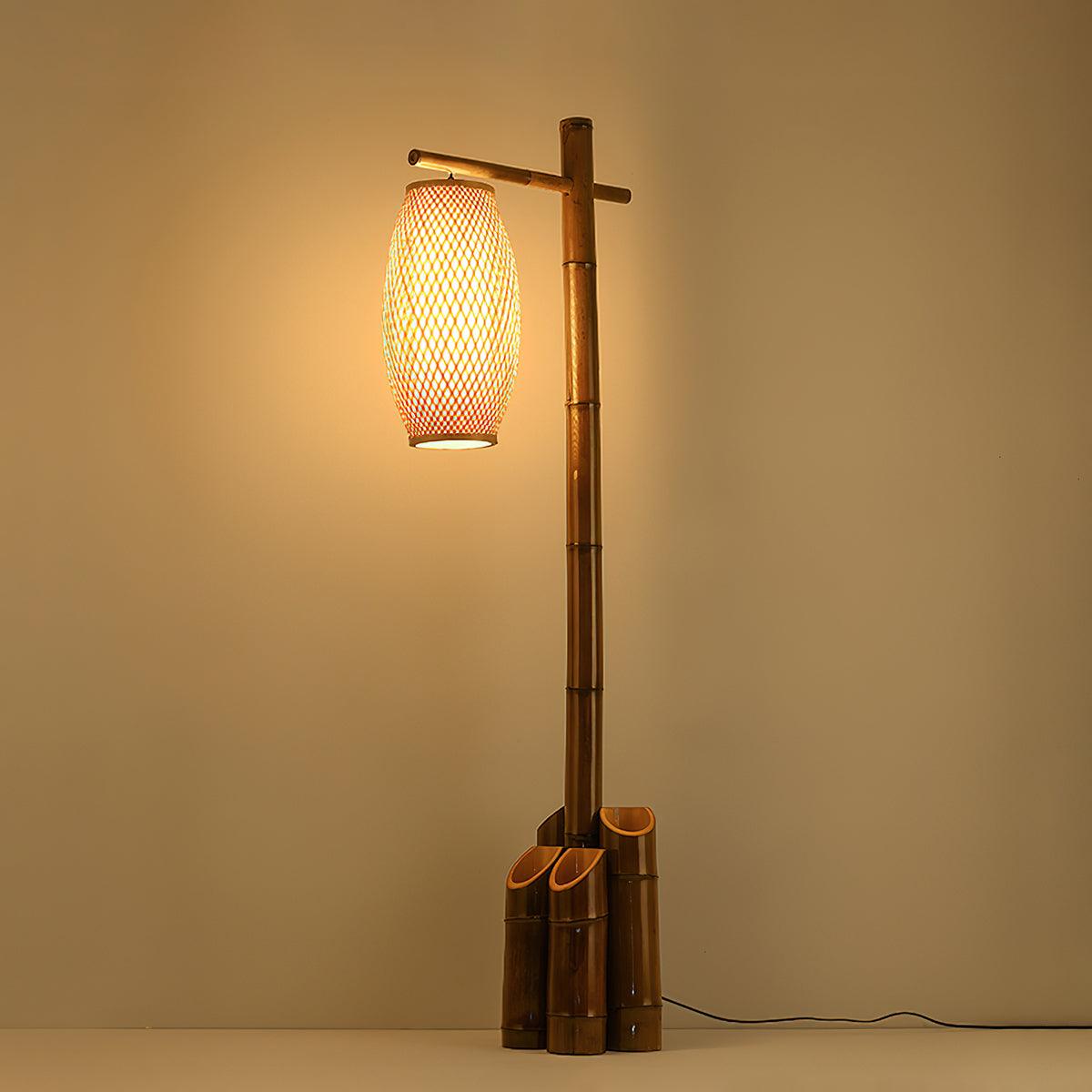 Zen Bamboo Tube Free-standing Lamp Floor Lamp