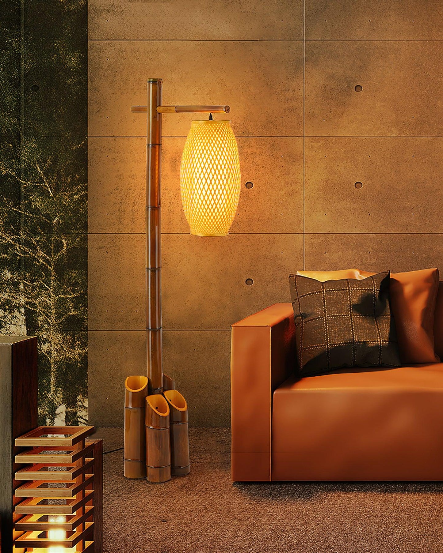 Zen Bamboo Tube Free-standing Lamp Floor Lamp