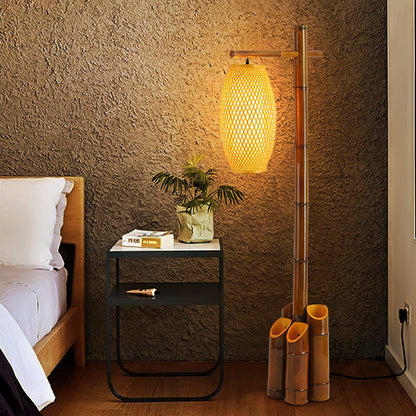 Zen Bamboo Tube Free-standing Lamp Floor Lamp