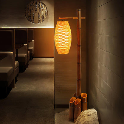 Zen Bamboo Tube Free-standing Lamp Floor Lamp