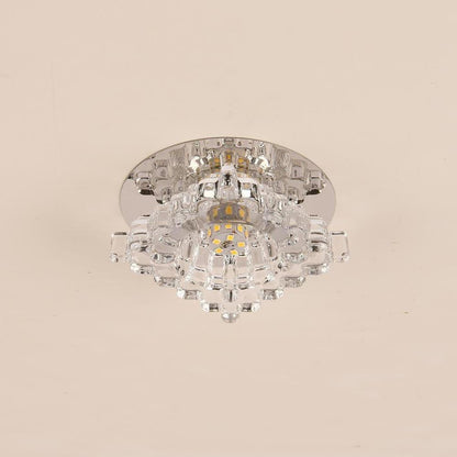 Geometric Chandelier Flush Mount Kitchen Light Fixtures Metal Crystal Ceiling Lights