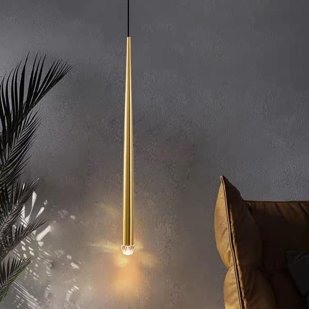 Elongated Cylinder Island Kitchen Pendant Lighting Metal Acrylic Pendant Lighting