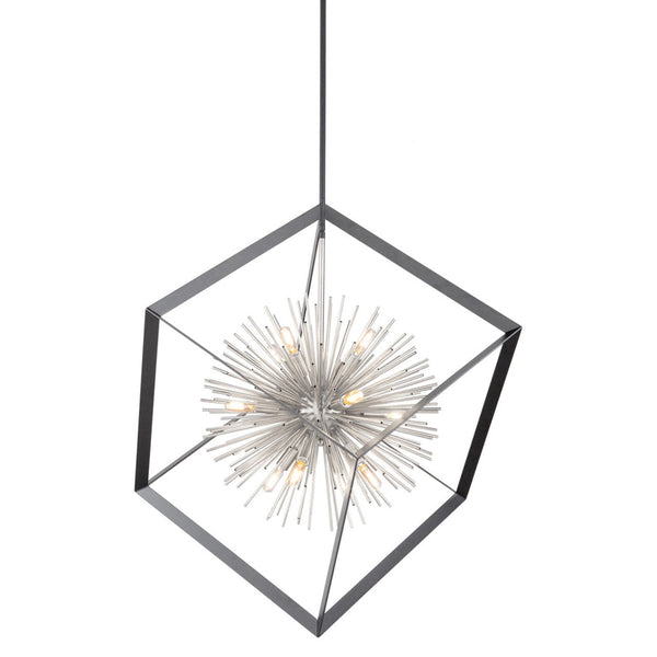 Chandelier, 12-Light, Matte Black, Chrome, 37"W (AC11441CH 340400ZE)