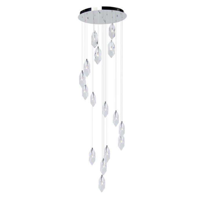 Artcraft Doccia 16-Light Chandelier in Chrome