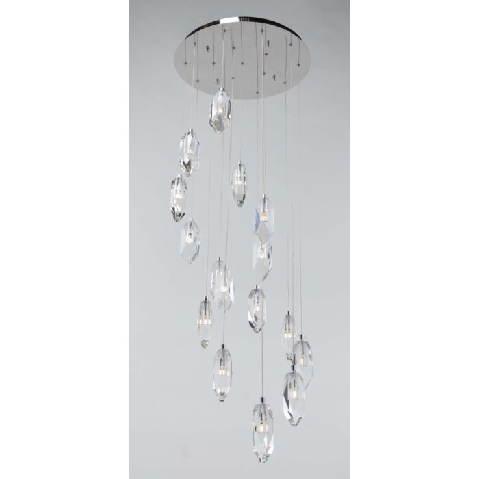 Artcraft Doccia 16-Light Chandelier in Chrome