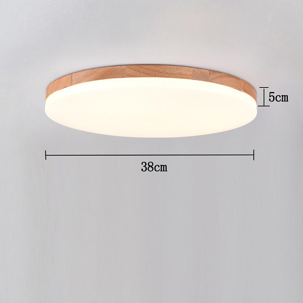 Circular Minimalist Flush Mount Dining Room Light Bamboo Acrylic LED Ceiling Lights