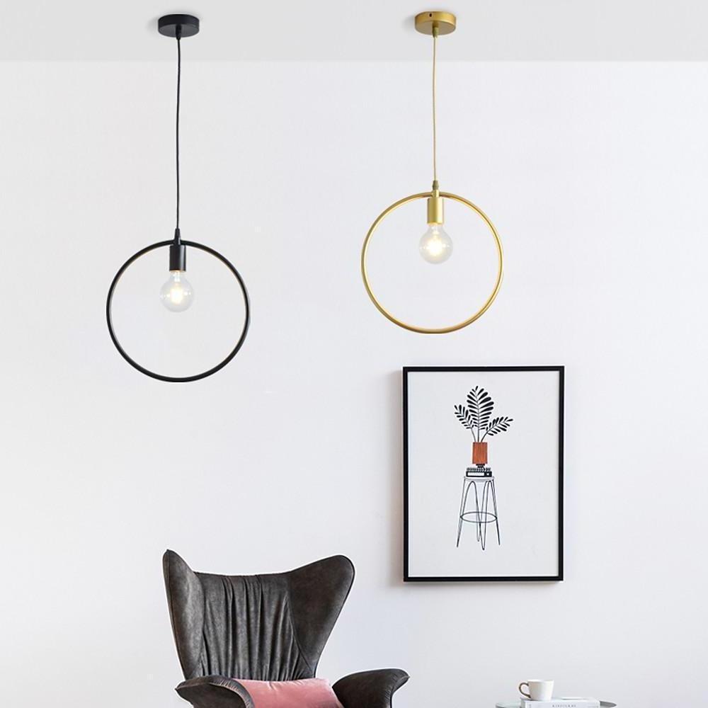 Metal Black and Gold Pendant Light Rounded Square Pendant Lighting