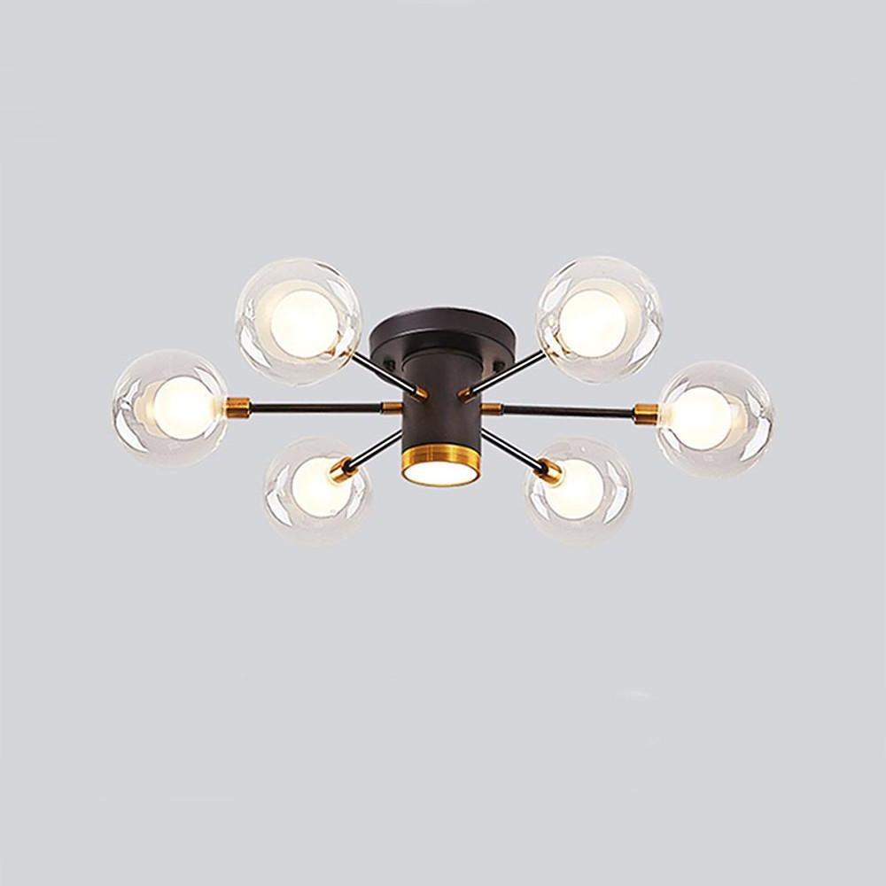 Globe Metal Glass Industrial LED Flush Mount Ceiling Lights for Bedroom