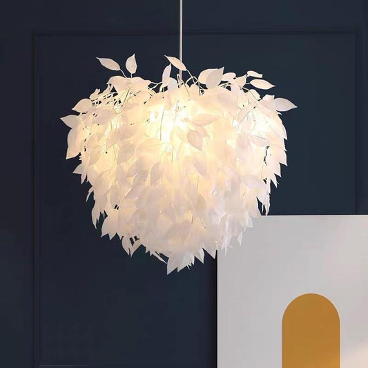 Modern Scandinavian Fabric Pendant Light??White & Gold, LED, Dimmable, 24''