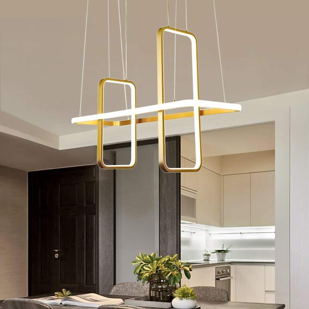 Rectangular LED Modern Chandeliers Pendant Light Hanging Ceiling Lights