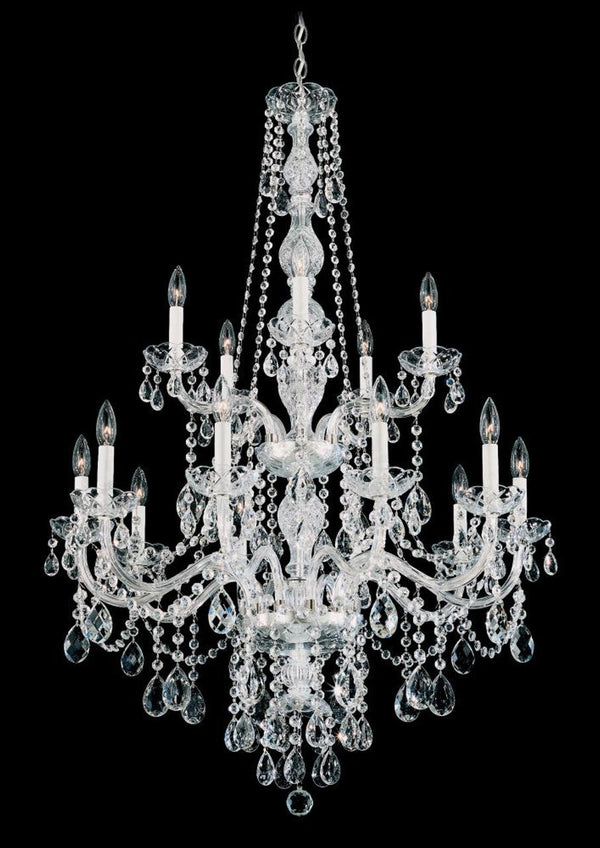 Chandelier, 15-Light, Silver, Clear Heritage Crystal, 32"W (1308-40H MVLXW)