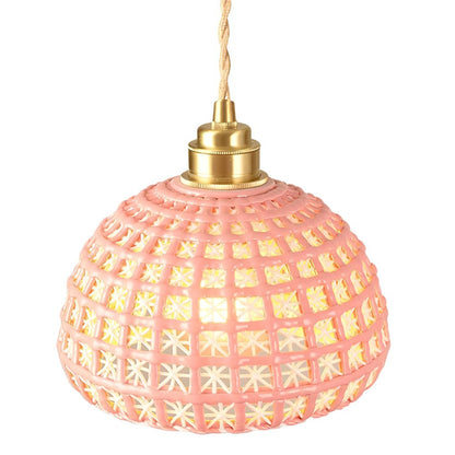 Artistic Semi Globe Ceramic Copper Pendant Light Modern Pendant Lighting