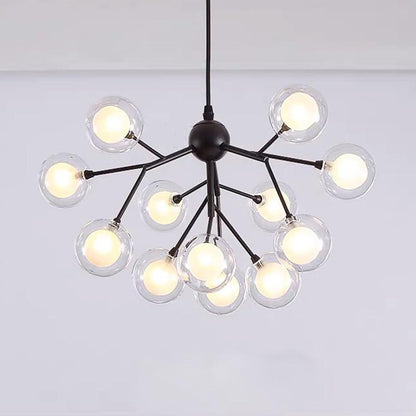 Sputnik Cluster Chandelier Light Metal Glass LED Chandelier 12 Bulbs