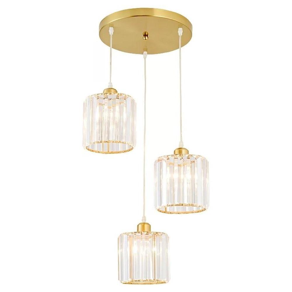 3 Metal Crystal Island Lantern Chandelier LED Ceiling Light