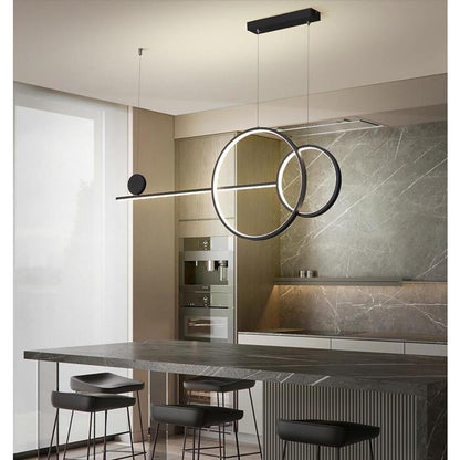 Large Small Circle With Linear Pendant Lighting Modern LED Kitchen Lighting