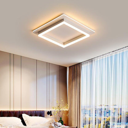 Two Square Shaped Modern LED Flush Mount Ceiling Light for Bedroom