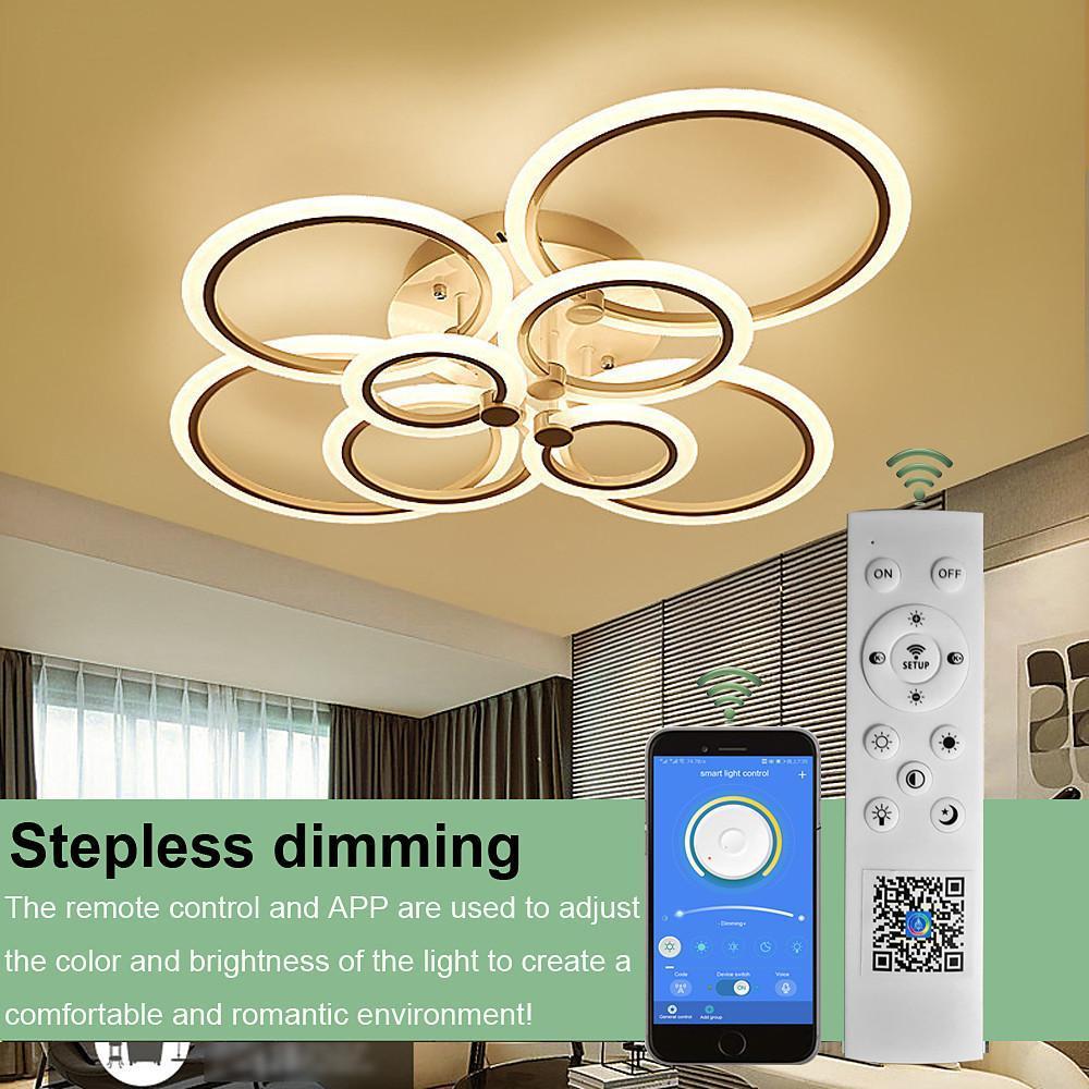 Circles Aluminum Acrylic Cluster Style Design Flush Mount Lighting LED Living Room Bedroom Ceiling Lights