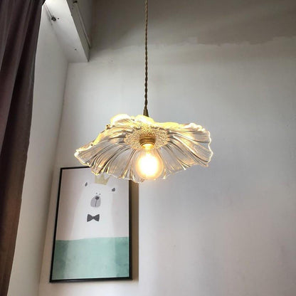 Flower Shape Glass Electroplated LED Nordic Pendant Light Chandeliers