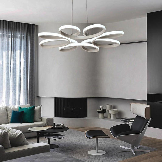 Curves Flower Dimmable LED Modern Hanging Ceiling Light Pendant Lights