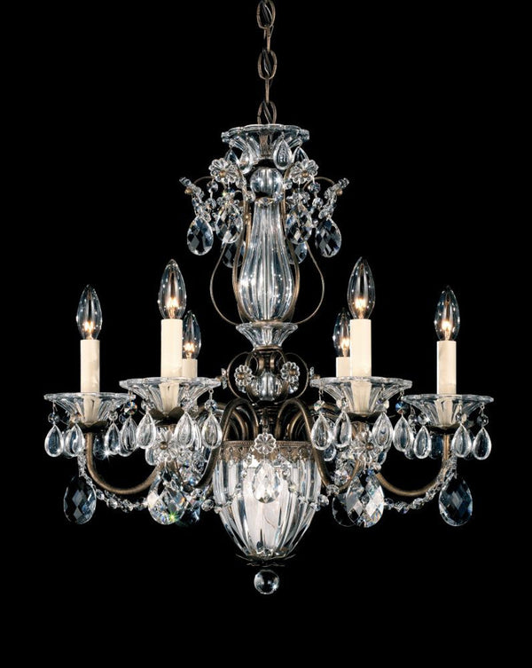 Chandelier, 7-Light, Antique Silver, Clear Heritage Crystal, 21"W (1246-48 13R6F)