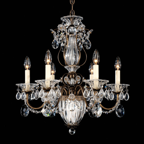 Chandelier, 7-Light, French Gold, Clear Swarovski Crystal, 21"W (1246-26S 1HWVW6)