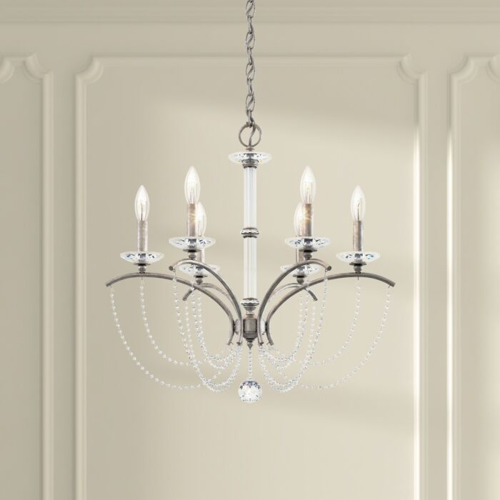 Priscilla 6-Light Chandelier in Heirloom Silver