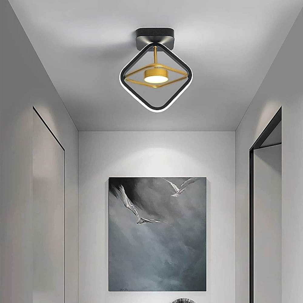 Circle Square Dimmable LED Modern Entry Ceiling Light Flush Mount Lighting