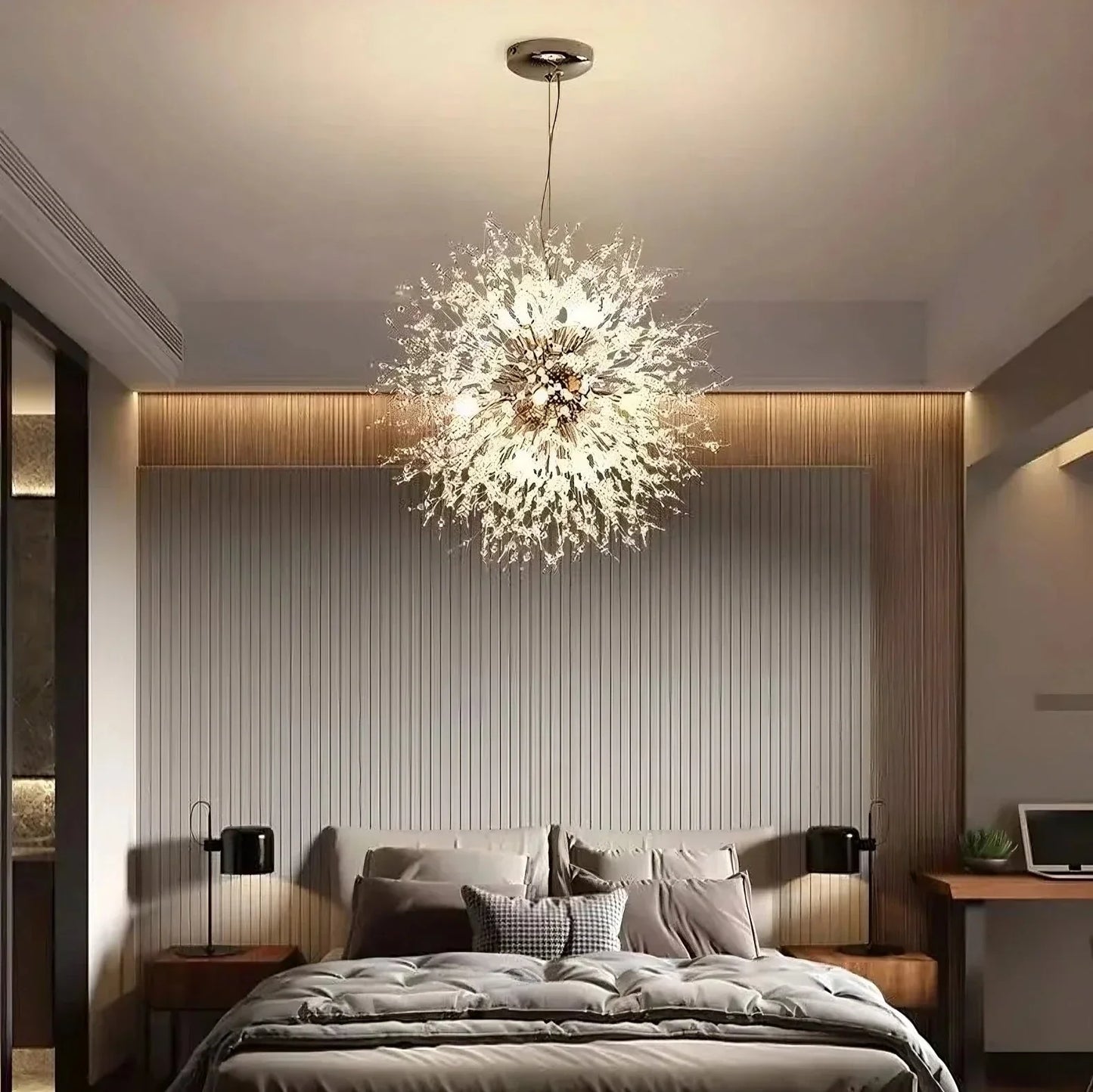 El Sol Crystal Dandelion Lighting Fixture