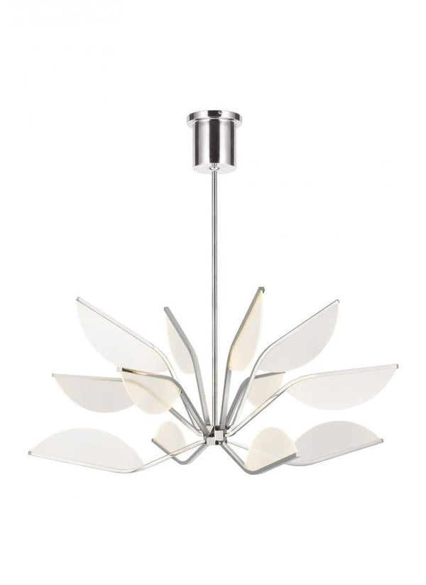 Chandelier, 12-Light, LED, Polished Nickel, Acrylic, 38"W (700BLT38N-LED930 70P9D60)