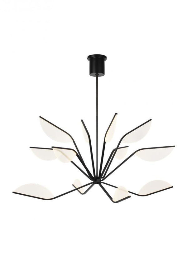 Chandelier, 12-Light, LED, Matte Black, Acrylic, 48"W (700BLT48B-LED930 70P9D62)