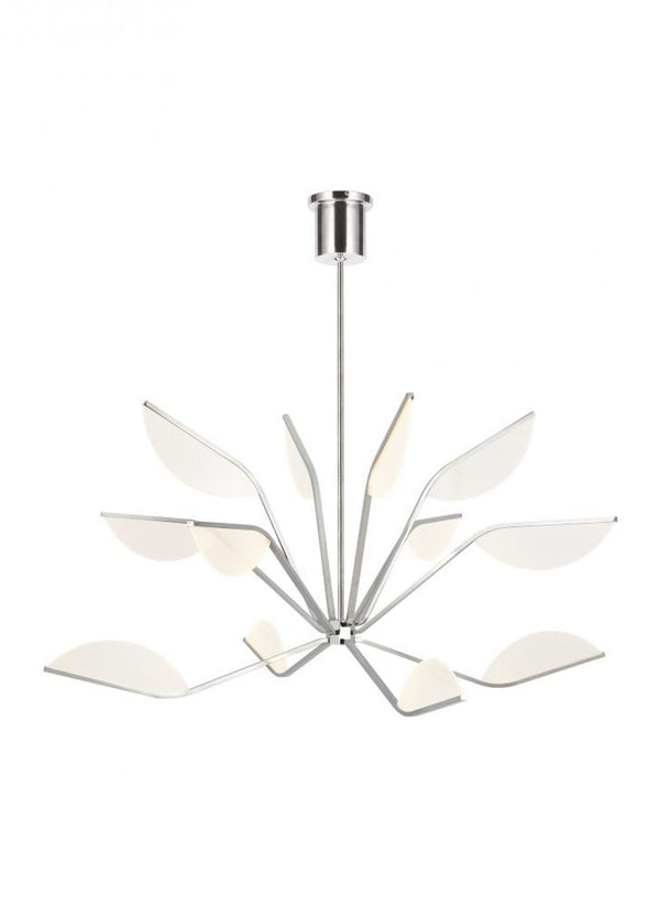 Chandelier, 12-Light, LED, Polished Nickel, Acrylic, 48"W (700BLT48N-LED930 70P9D63)