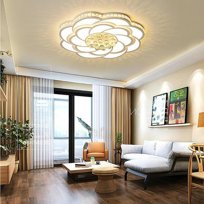 Flower Swirl Metal Novelty LED Flush Mount Ceiling Light for Bedroom