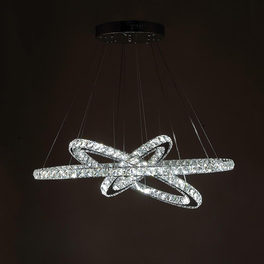 Interwoven Geometrical Circle Crystal Chandeliers for Living Room