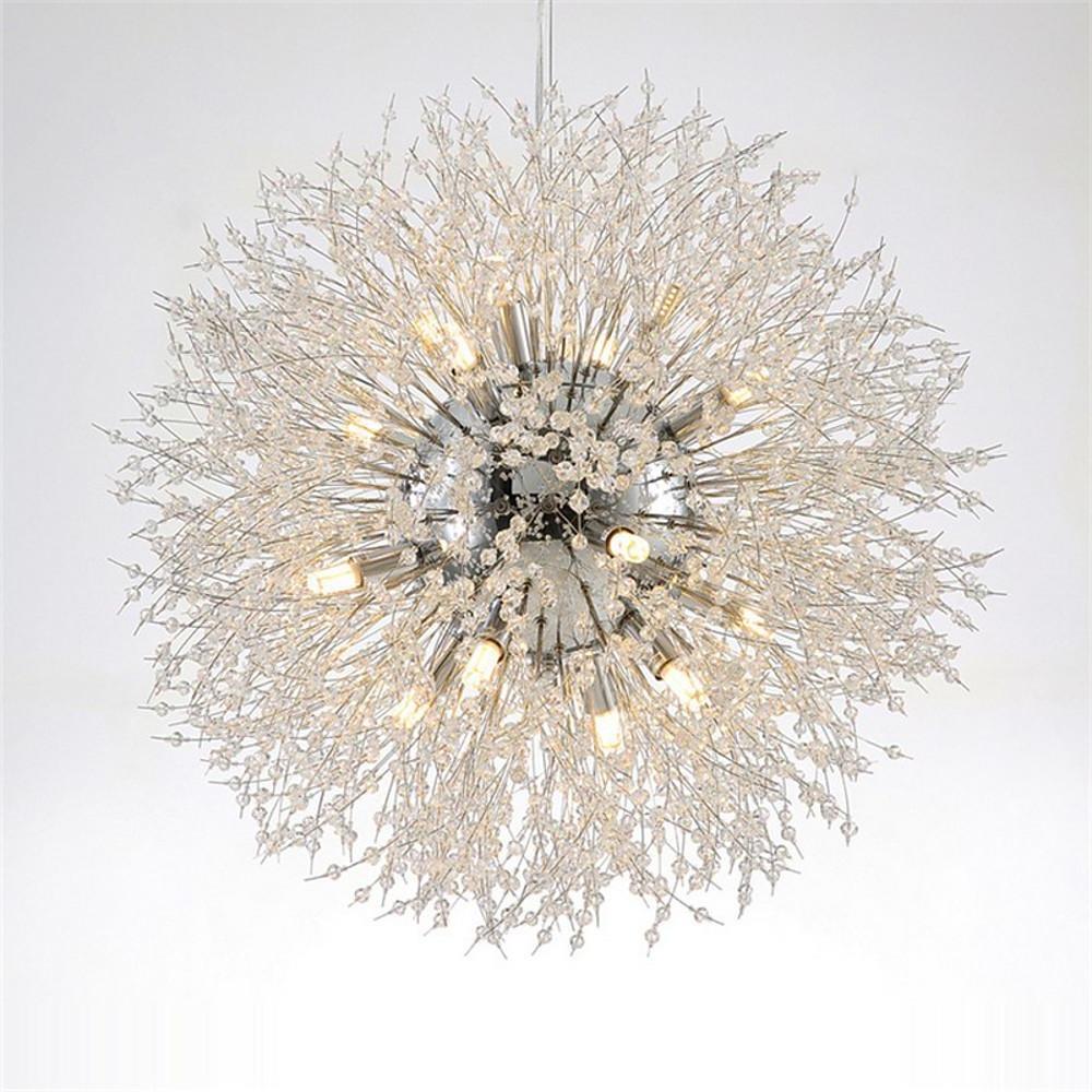 Chic Modern Metal Crystal Globe Design Chandeliers Kitchen Lighting Dining Room Lighting Ceiling Light 1 Bulb