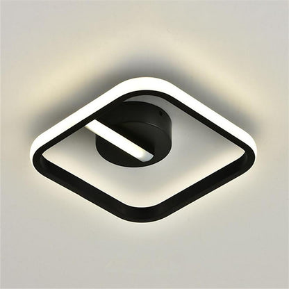 Rounded Corners Triangle Unique Modern Black Flush Mount Light LED Ceiling Light