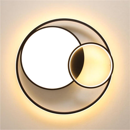 Modern LED Three Circle Ceiling Light Round Flush Mount Lighting Fixture