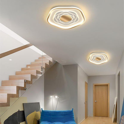 Hexagonal Acrylic Abstract LED Flush Mount Ceiling Light for Bedroom