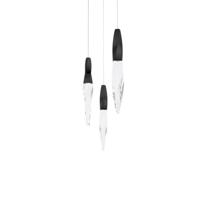 Kindjal 3-Light LED Pendant in Black