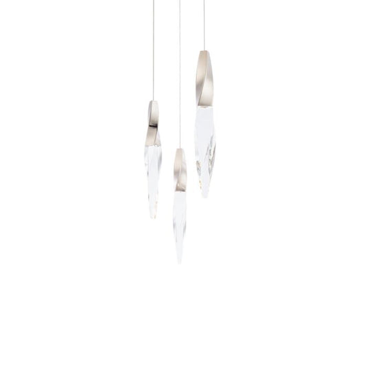 Kindjal 3-Light LED Pendant in Polished Nickel