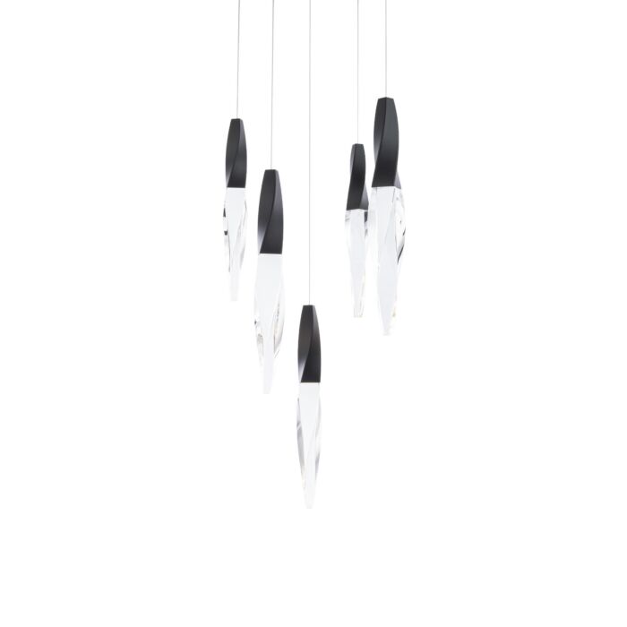 Kindjal 5-Light LED Pendant in Black