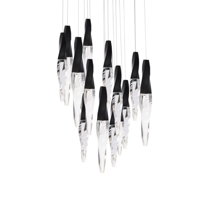 Kindjal 15-Light LED Pendant in Black