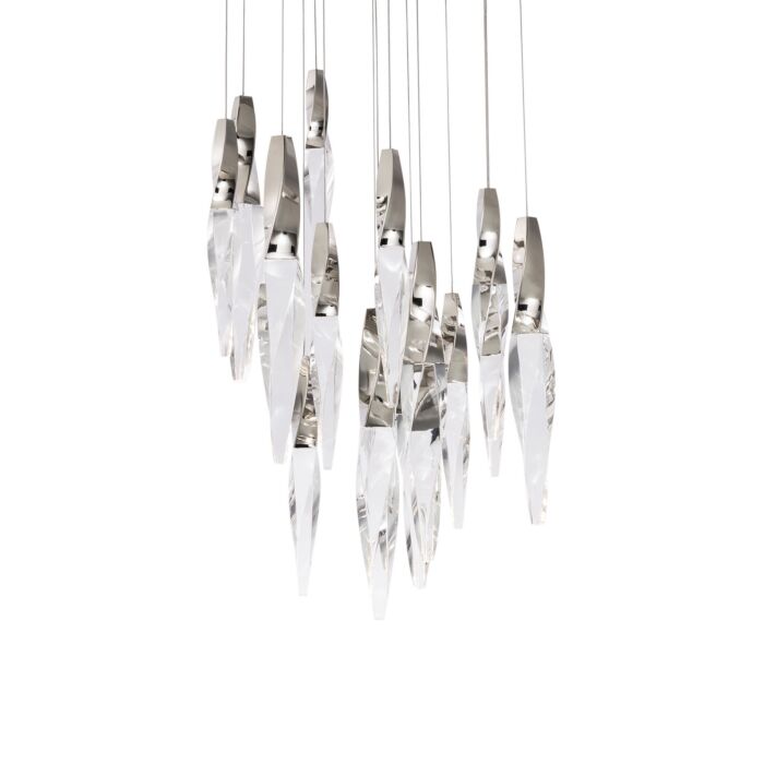 Kindjal 15-Light LED Pendant in Polished Nickel