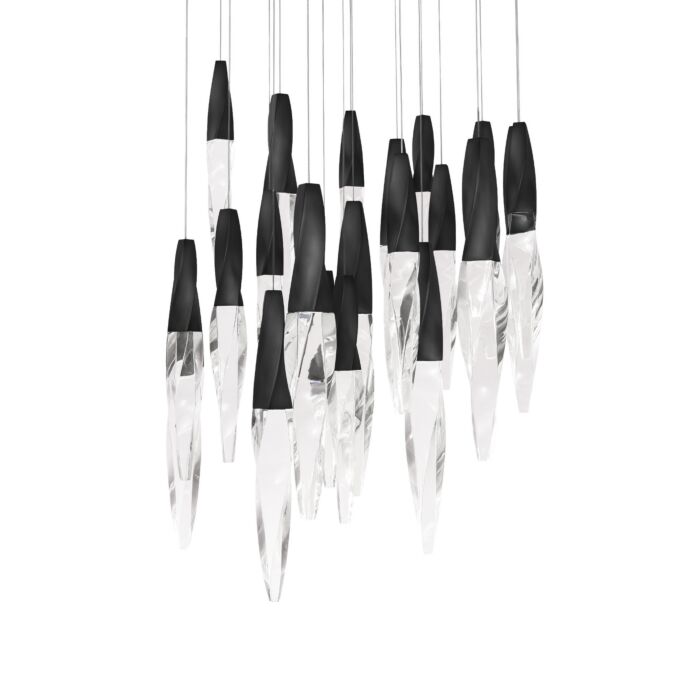 Kindjal 21-Light LED Pendant in Black