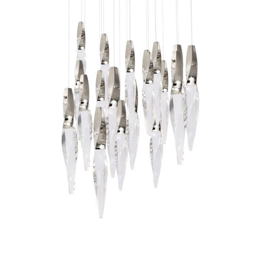 Kindjal 21-Light LED Pendant in Polished Nickel