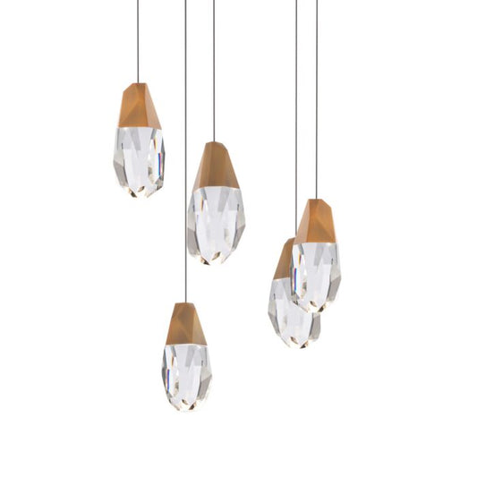 Martini 5-Light LED Chandelier in Aged Brass