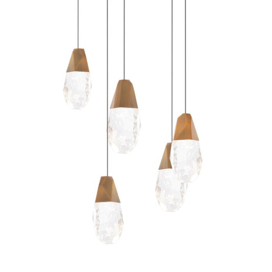 Martini 5-Light LED Chandelier in Aged Brass