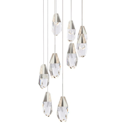 Martini 9-Light LED Pendant in Polished Nickel