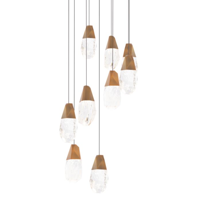 Martini 9-Light LED Pendant in Aged Brass